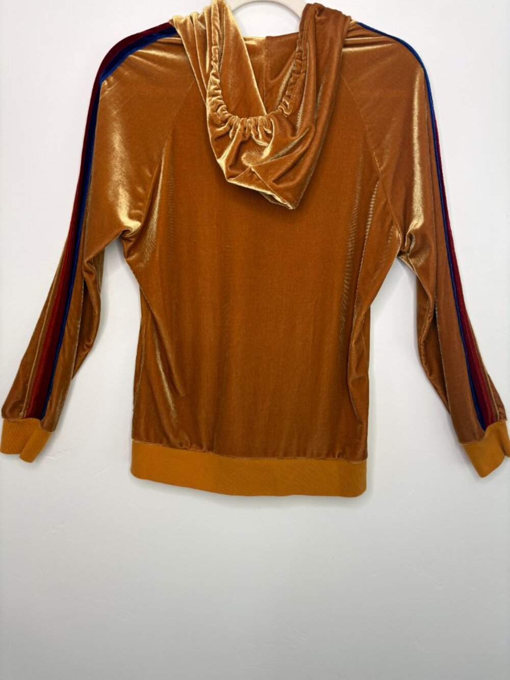 Aviator Nation, 5 Stripe Velvet Classic Zip-up Hoodie | Size: S - Picture 5 of 9